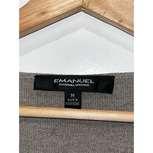 Emanuel Ungaro Beige Cardigan V-Neck Long Sleeve Lightweight Knit Women's Sweate - Picture 3 of 7